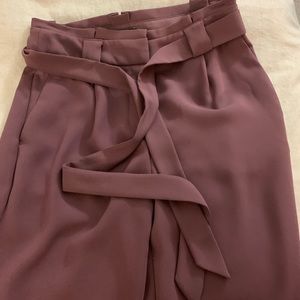 High Waisted Tie Ankle Pants